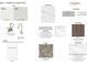 Selection of interior finishes include paint, countertops, backsplash, flooring, cabinets, and carpet samples at 121 Brooke Forest Ct, Mooresville, NC 28115