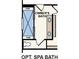 Floor plan of optional spa bath featuring separate shower and dual sink vanity at 121 Brooke Forest Ct, Mooresville, NC 28115