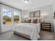 Bright bedroom features neutral decor, two windows and ensuite bathroom with double vanity at 136 Ella Claire Dr, York, SC 29745