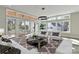 Living room with sliding glass doors leading to a deck and water views at 569 Evergreen Rd, Clover, SC 29710