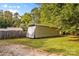 Backyard featuring a metal shed and a fenced yard at 5960/5930 S Main St, Salisbury, NC 28147