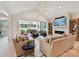 Inviting living room boasts a fireplace, comfortable seating, and outdoor patio access at 8115 Farm Crossing Ln # 3, Huntersville, NC 28078