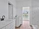 Bathroom with double sinks, and a doorway to a shower at 2025 Parks Rd, Salisbury, NC 28147