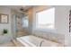 Luxurious bathroom with soaking tub and walk-in shower at 2402 Paddlers Cove Dr, Clover, SC 29710