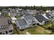 Aerial view of a two-story house with gray siding and a backyard at 2402 Paddlers Cove Dr, Clover, SC 29710