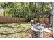 Large backyard with wood fence and patio area at 4114 Rutgers Ave, Charlotte, NC 28206