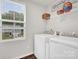 Efficient laundry area with washer, dryer, and storage, blending functionality with style at 1197 Tangle Ridge Se Dr, Concord, NC 28025