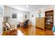 Home office featuring hardwood floors and built-in shelving at 1499 Angela Ct, Lincolnton, NC 28092