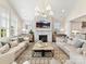 Inviting living room with a fireplace, plush sofas, and large windows offering natural light at 8111 Farm Crossing Ln # 2, Huntersville, NC 28078
