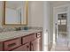 Small bathroom with vanity and granite countertop at 17929 Pages Pond Ct, Davidson, NC 28036