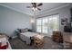 bedroom with twin bed, ceiling fan, and a small desk at 329 Wintergreen Ct, Kings Mountain, NC 28086