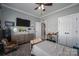 bedroom with twin bed, dresser, and ceiling fan at 329 Wintergreen Ct, Kings Mountain, NC 28086