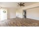 Bright living room with hardwood floors and ceiling fan at 1520 Yellowstone Ct, Gastonia, NC 28054