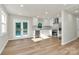 Open concept dining area with kitchen and French doors at 4132 Shamrock Dr, Charlotte, NC 28215