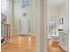 Bright and spacious foyer with hardwood floors and powder room at 3481 Fieldstone Dr, Gastonia, NC 28056
