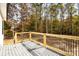 Exterior deck with wood railing showcasing wooded backyard at 1025 Readsboro Dr # 11, Mt Ulla, NC 28125
