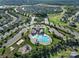 Aerial view of the community clubhouse and pool at 7248 Waterwheel Sw St, Concord, NC 28025