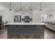 Stylish kitchen showcasing a spacious island with a sink, pendant lighting, and stainless steel appliances at 1109 Freeman View Dr, Albemarle, NC 28001