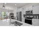 Modern kitchen showcasing stainless steel appliances, white cabinets, and a stylish backsplash at 1109 Freeman View Dr, Albemarle, NC 28001