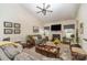 Relaxing living room with a fireplace, hardwood floors, and comfortable seating at 10080 Highland Creek Cir, Indian Land, SC 29707