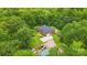 A home encircled by lush green trees, featuring a long driveway and an outbuilding on its property at 1567 Fayrene Rd, Rock Hill, SC 29732