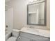 Clean bathroom with vanity and decorative mirror at 115 E Park Ave # 419, Charlotte, NC 28203