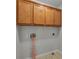 Small laundry room with outdated linoleum flooring and light-colored cabinets at 500 Pearl Place Ln, York, SC 29745