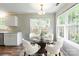 Cozy breakfast nook with a round table, perfect for casual dining with natural light from surrounding windows at 5832 Amity Springs Dr, Charlotte, NC 28212