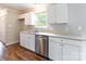 Bright kitchen features stainless steel appliances, double basin sink, and white cabinetry at 5832 Amity Springs Dr, Charlotte, NC 28212