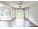 Bright open living area with sliding glass door and hardwood floors at 5832 Amity Springs Dr, Charlotte, NC 28212
