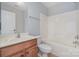 Bathroom with a single sink vanity, a tub shower and a white toilet at 1001 Hatton Ter, Fort Mill, SC 29707