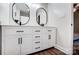 Modern bathroom with double vanity and large mirrors at 1509 Cripple Creek Rd, Kannapolis, NC 28081