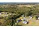 Gorgeous aerial view of a community with mature trees, expansive lawns and nearby farmland under the bright sun at 301 Walkers Ridge Dr, Shelby, NC 28152