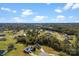 Expansive aerial view of a residential community with lush green lawns and mature trees under a bright blue sky at 301 Walkers Ridge Dr, Shelby, NC 28152