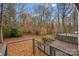 Wooded backyard view from a deck, autumn leaves at 3216 High Ridge Rd, Charlotte, NC 28270