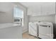 Bright laundry room with washer, dryer, and ample cabinet space at 5011 Tatton Ln, Indian Land, SC 29707