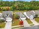 Overhead view showcases the home's landscaped yard within a well-maintained neighborhood at 20195 Dovekie Ln, Fort Mill, SC 29707