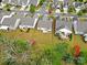 An aerial view of the homes showcasing the spacious yards and well-maintained landscaping at 20195 Dovekie Ln, Fort Mill, SC 29707