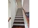 Elegant staircase with dark wood and white risers at 13123 Ashley Meadow Dr, Charlotte, NC 28213