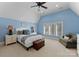 Spacious bedroom with light blue walls, carpeting, and ample natural light at 18528 Nantz Rd, Cornelius, NC 28031