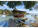 Private boat dock with lift for a boat and jet ski, offering lake access at 18528 Nantz Rd, Cornelius, NC 28031