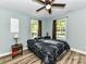 Bedroom with double bed and wood floors at 316 Carter Rd, Monroe, NC 28110