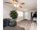 Living room with gray sectional sofa and view of front entryway at 1378 8Th Nw St, Hickory, NC 28601