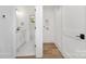 Small bathroom with a toilet, sink, and shower at 101 N Smallwood Pl, Charlotte, NC 28216