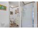 Small bathroom with toilet and shower at 119 Loray Ln, Statesville, NC 28625