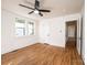 Bright bedroom with hardwood floors and ceiling fan at 815 6Th Sw Ave, Hickory, NC 28602