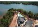 Aerial view of lakefront home with pool and lake access at 4374 Morning Mist Dr # 25, Sherrills Ford, NC 28673