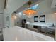 Modern kitchen with stainless steel appliances, white countertops, and stylish pendant lighting, ideal for cooking and entertaining at 4374 Morning Mist Dr # 25, Sherrills Ford, NC 28673