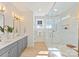 A bright, modern bathroom features stylish fixtures and vanity at 571 Lyttleton Dr, Charlotte, NC 28211
