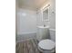 Bathroom featuring subway tile shower/tub and modern vanity at 1216 Stallion Ln, Lancaster, SC 29720